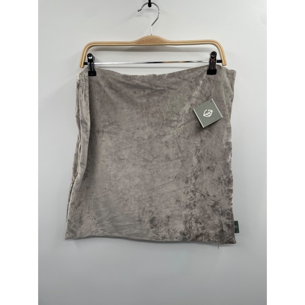 NWT‎ FRESHMINT Crushed Throw Rectangle Pillow Taupe Home Decorative -  20X20"